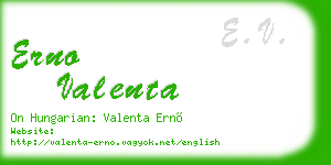 erno valenta business card